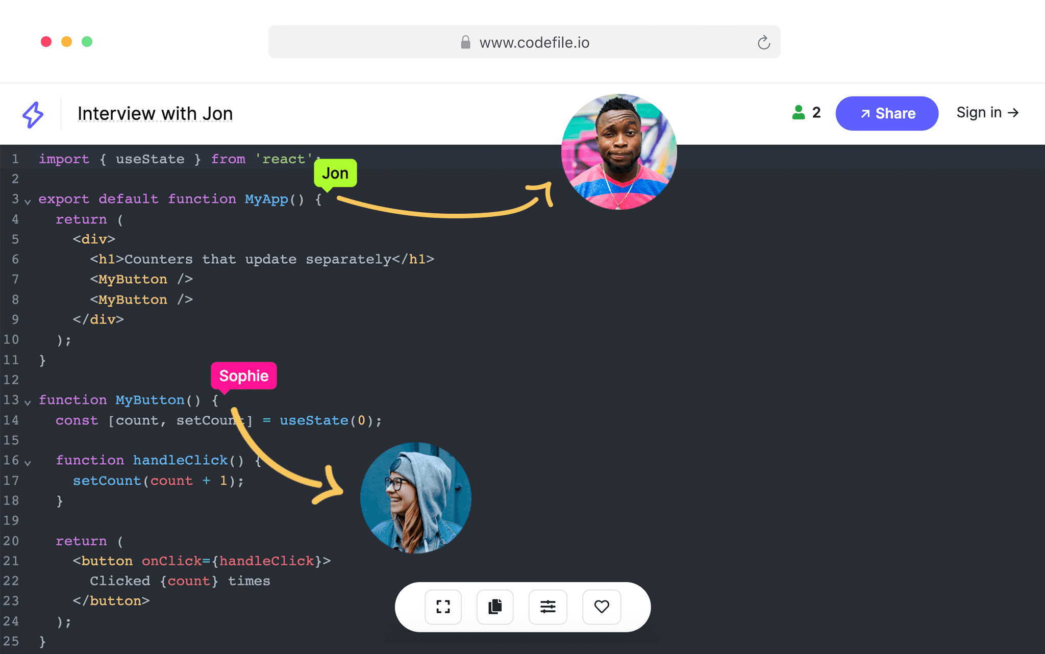 Codefile demostration example